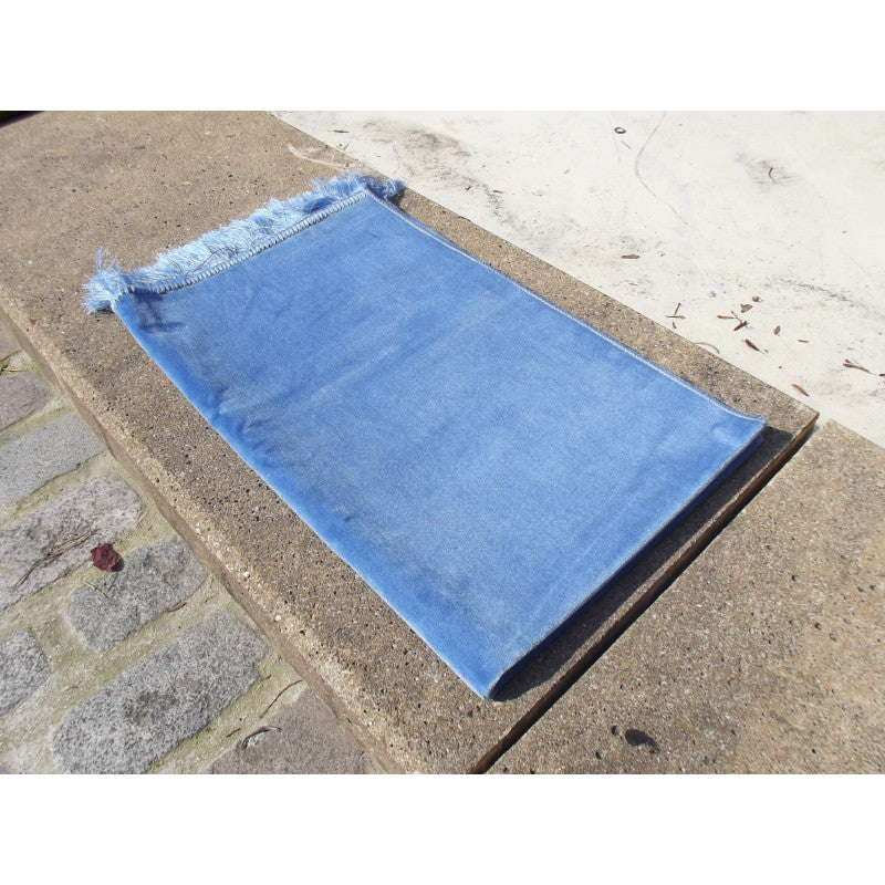 Tapis De Prière Velours Luxe Couleur Unie - BLEU PASTEL - Librairie Al Minhaj