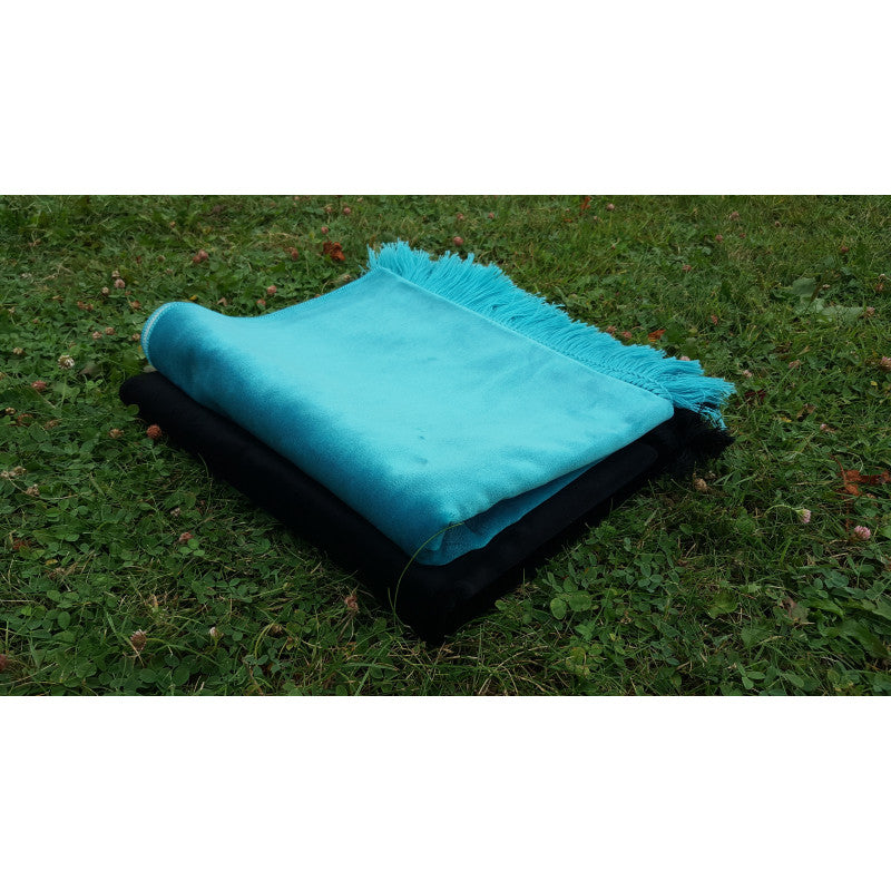 Tapis De Prière Velours Luxe Couleur Unie - BLEU TURQUOISE - Librairie Al Minhaj