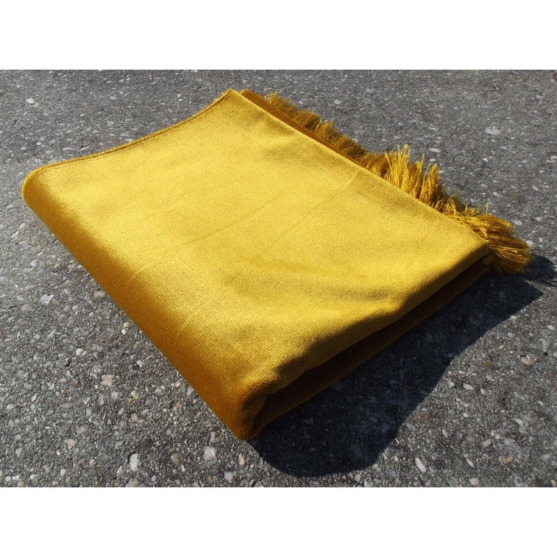 Tapis De Prière Velours Luxe Couleur Unie - JAUNE DORÉE - Librairie Al Minhaj