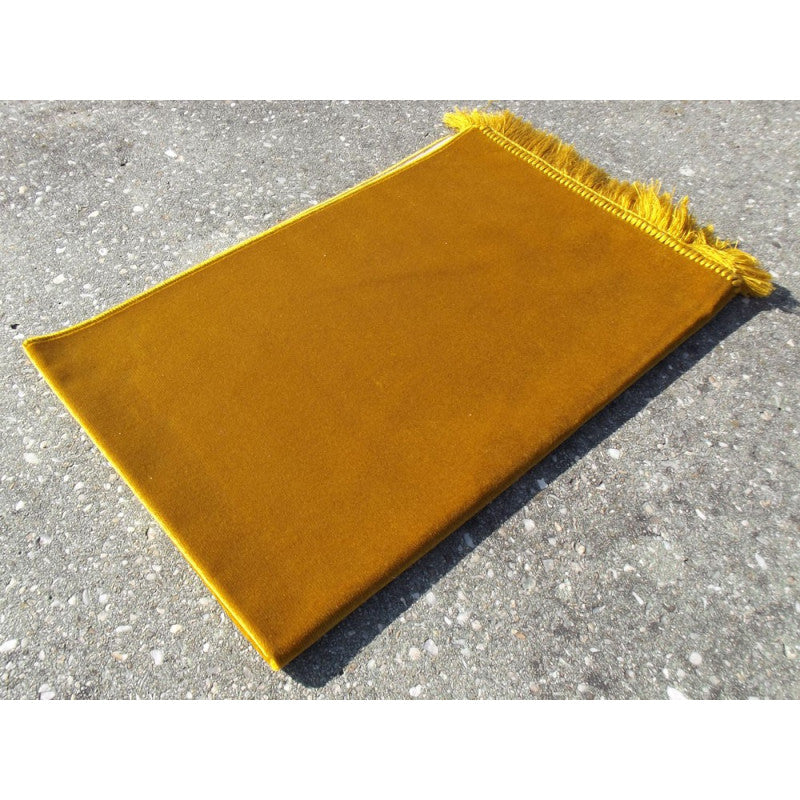 Tapis De Prière Velours Luxe Couleur Unie - JAUNE DORÉE - Librairie Al Minhaj