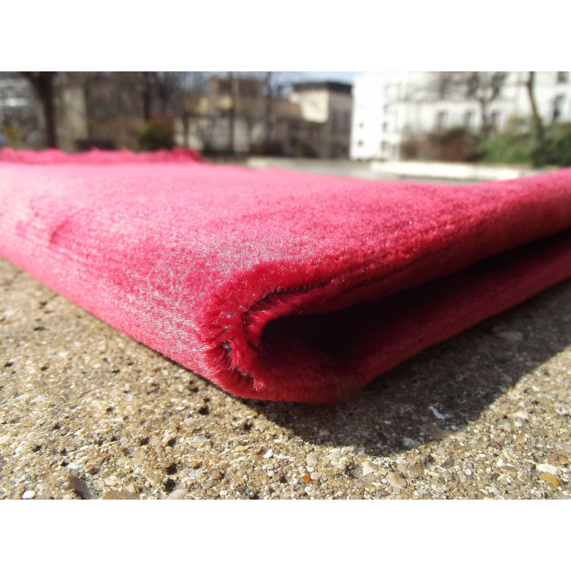 Tapis De Prière Velours Luxe Couleur Unie - ROUGE PASTEL