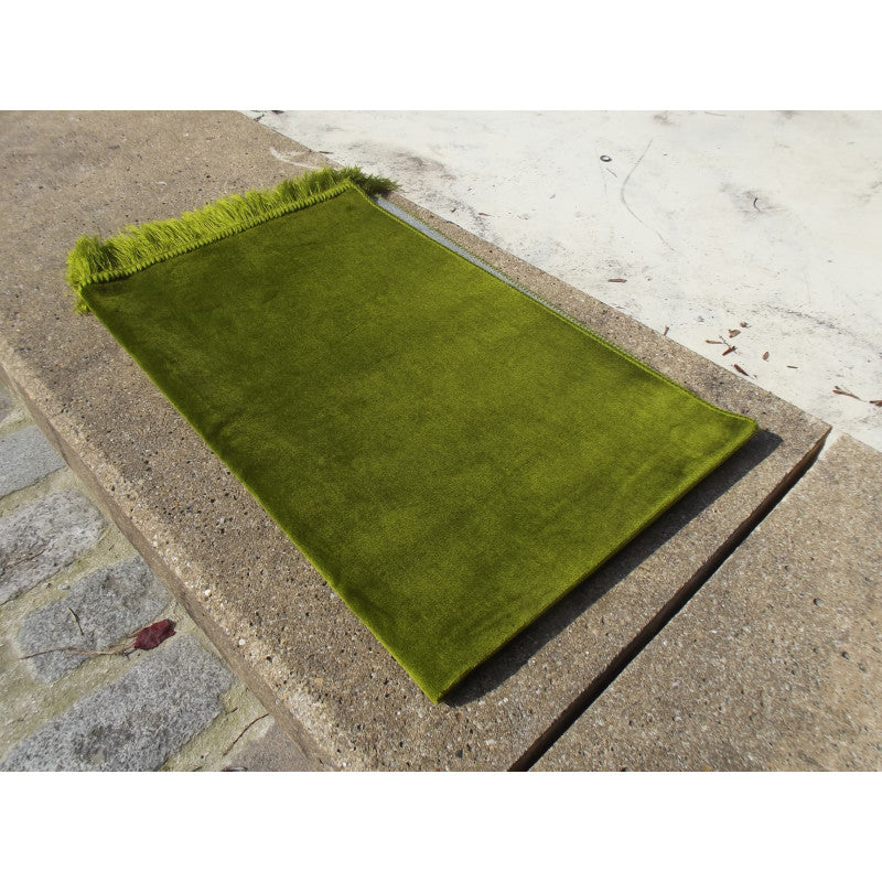 Tapis De Prière Velours Luxe Couleur Unie - VERT