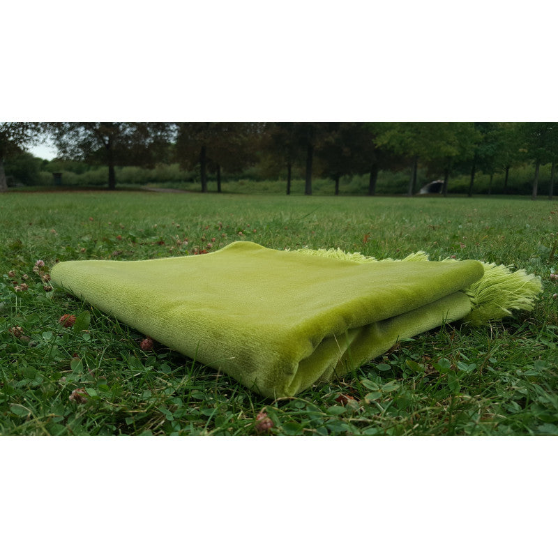 Tapis De Prière Velours Luxe Couleur Unie - VERT PASTEL - Librairie Al Minhaj