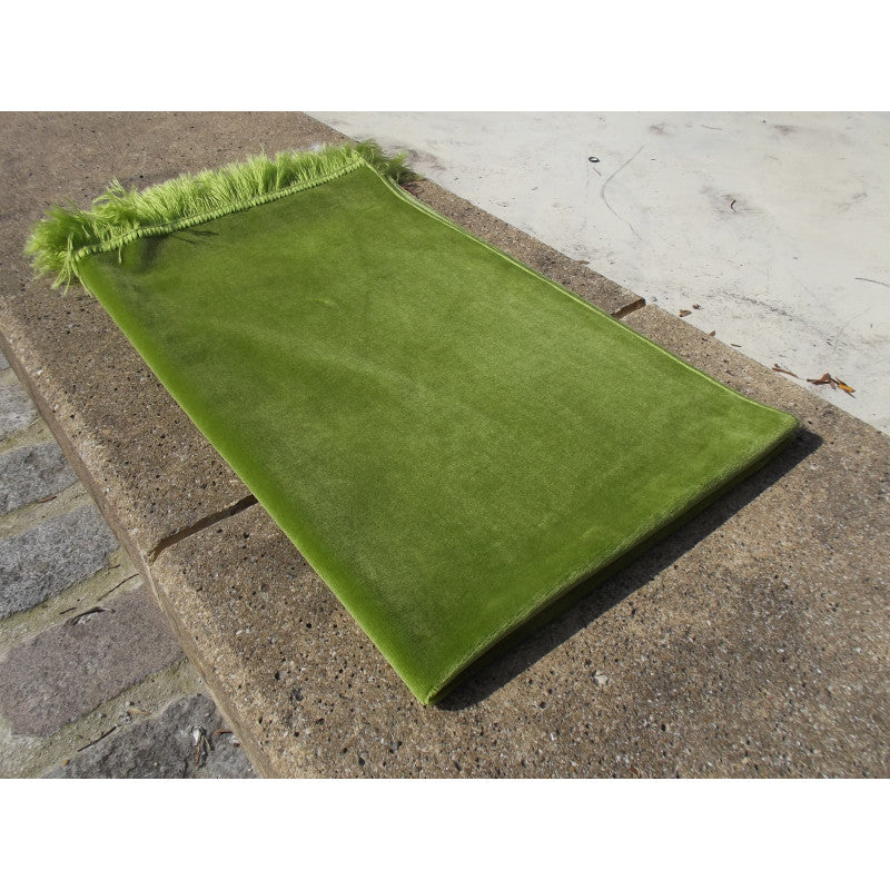 Tapis De Prière Velours Luxe Couleur Unie - VERT PASTEL - Librairie Al Minhaj
