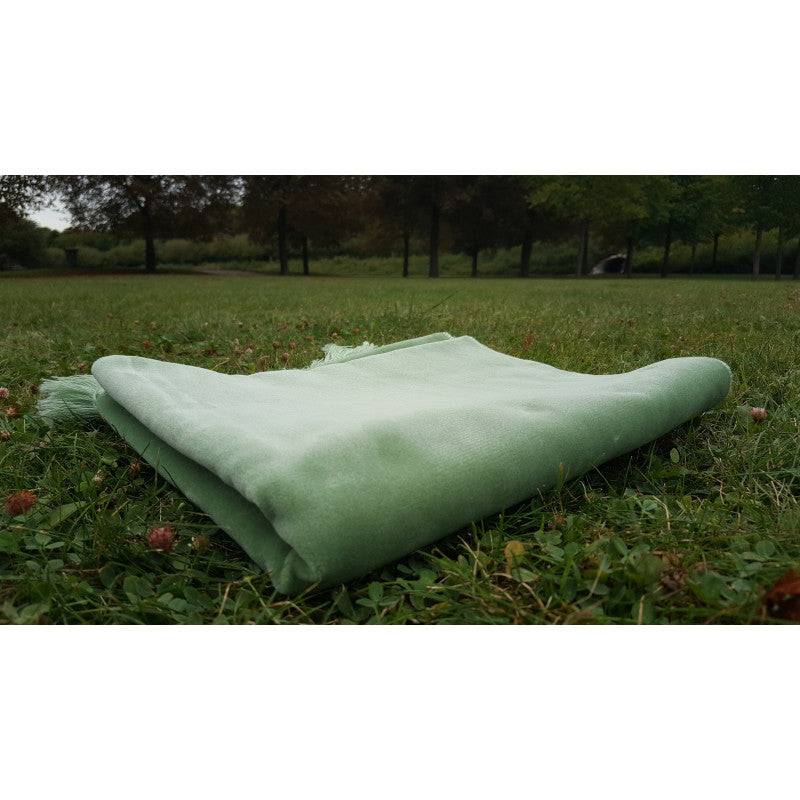 Tapis De Prière Velours Luxe Couleur Unie - VERT SAUGE