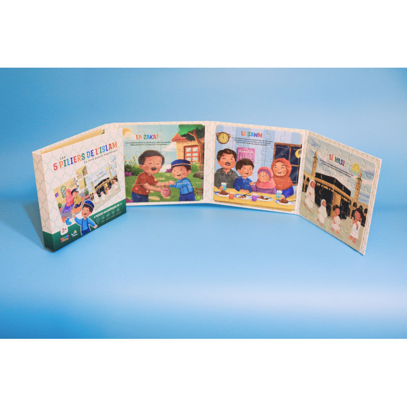 Livre Puzzle Magnétique : Les 5 Piliers De L'Islam (5 Puzzles Magnétiques En 1) - Sana Kids - Librairie Al Minhaj